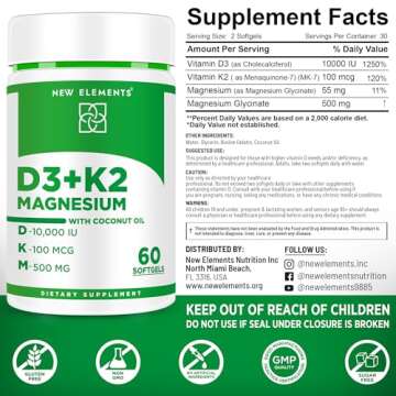 Vitamin D3 K2 10000IU & Magnesium for Bone Health