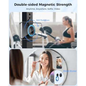 SUPERONE Magnetic Ring Holder for MagSafe Dual-Side Magnetic, Removable Gym Phone Grip with Kickstan...