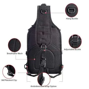 HAOMUK Tactical Sling Bag Pack Military Rover Shoulder Sling Backpack EDC Molle Assault Range Bag