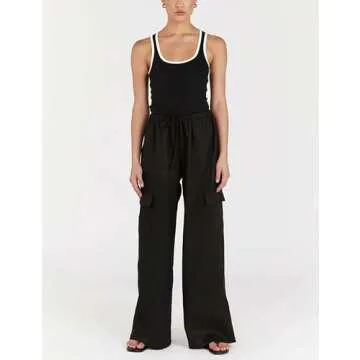 Xiaoxuemeng Women's Wide Leg Pants Comfortable Cargo Style