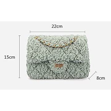 Fashion Fluffy Crossbody Purse Soft Warm Adjustable Chain Strap