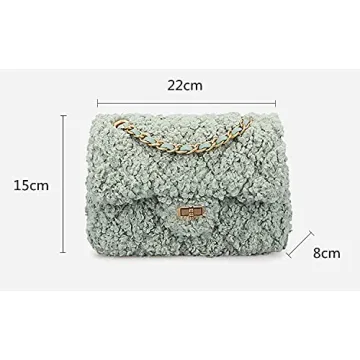 Fashion Fluffy Crossbody Purse Soft Warm Adjustable Chain Strap