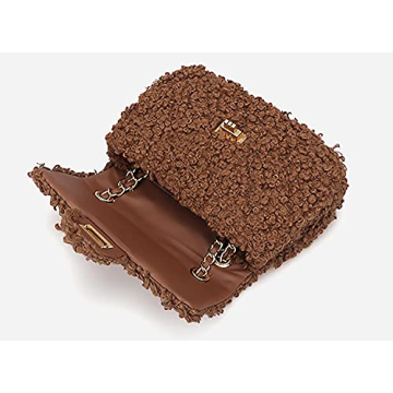 Fashion Fluffy Crossbody Purse Soft Warm Adjustable Chain Strap