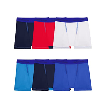 Fruit of the Loom Boys' Cotton Stretch Boxer Briefs, Toddler - 6 Pack Assorted, 4-5T US