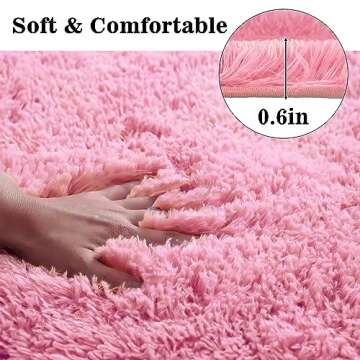 Eanpet Shaggy Bathroom Rugs Set Soft Non-Slip Washable Mat