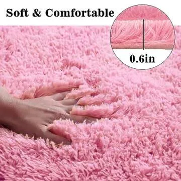 Eanpet Shaggy Bathroom Rugs Set Soft Non-Slip Washable Mat