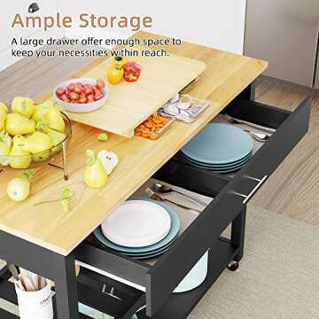 Shintenchi Kitchen Island Cart – Stylish & Functional