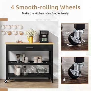 Shintenchi Kitchen Island Cart – Stylish & Functional