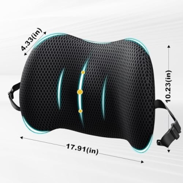 Lumbar Support Pillow for Car, Memory Foam Car Seat Back Support Pillow for Driving, Back Cushion wi...