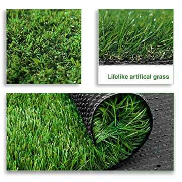 LITA Premium Artificial Grass 4' x 6' (24 Square Feet) Realistic Fake Grass Deluxe Turf Synthetic Tu...