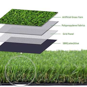 LITA Premium Artificial Grass 4' x 6' (24 Square Feet) Realistic Fake Grass Deluxe Turf Synthetic Turf Thick Lawn Pet Turf -Perfect for Indoor/Outdoor Landscape - Customized