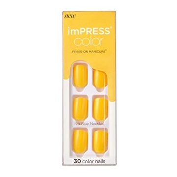 KISS imPRESS Color Press-On Manicure, Gel Nail Kit, PureFit Technology, Short Length, “YOLO”