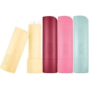 eos USDA Organic Lip Balm - Variety Pack Lip Care to Nourish Dry Lips 100% Natural and Gluten Free L...