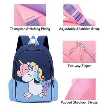 CHERUBIC Toddler Backpack, Kids Travel Backpack, Waterproof Cute Small Preschool Backpack Cartoon Daycare Bag