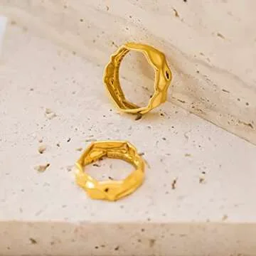 Elegant MTMY 14K Gold Plated Stacking Ring for Women