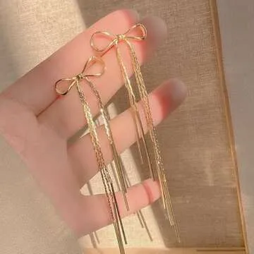 Chic Gold Bow Earrings for Elegant Women