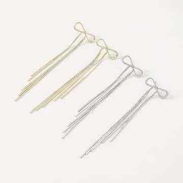 Chic Gold Bow Earrings for Elegant Women