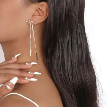 Chic Gold Bow Earrings for Elegant Women