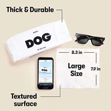 DOG by Dr. Lisa - Dog Wipes - Plant-Based, Natural Bathing Wipes for Dogs - Made from 100% Compostable Bamboo - Vet-Created - Vegan, Non-Toxic - 80 Count