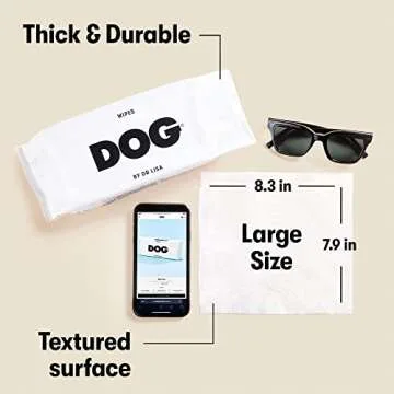 DOG by Dr. Lisa - Dog Wipes - Plant-Based, Natural Bathing Wipes for Dogs - Made from 100% Compostable Bamboo - Vet-Created - Vegan, Non-Toxic - 80 Count