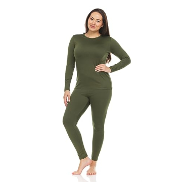 Luxurious ThermaJane Women's Thermal Underwear Set with Fleece Lining for Comfort and Warmth