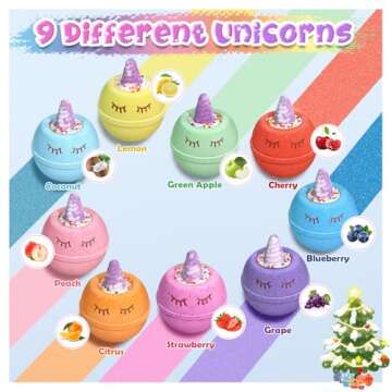 Qivatex Unicorn Bath Bombs - Fun Gift for Kids 3-12