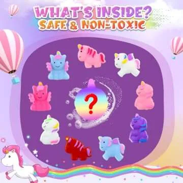 Qivatex Unicorn Bath Bombs - Fun Gift for Kids 3-12