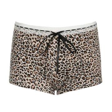 Hesaco Y2K Beach Shorts for Women - Sexy Leopard Print Shorts with Lace Trim
