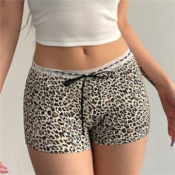 Stylish Hesaco Y2K Leopard Print Beach Shorts for Women