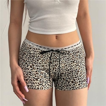 Stylish Hesaco Y2K Leopard Print Beach Shorts for Women