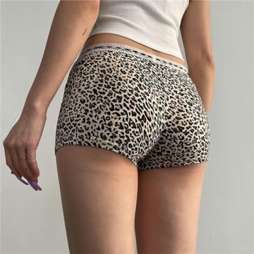 Stylish Hesaco Y2K Leopard Print Beach Shorts for Women
