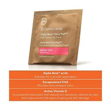 Dr Dennis Gross Alpha Beta Glow Pad Intense Glow for Face: for Dull Skin Lacking Radiance & Glow, (20 Towelettes)