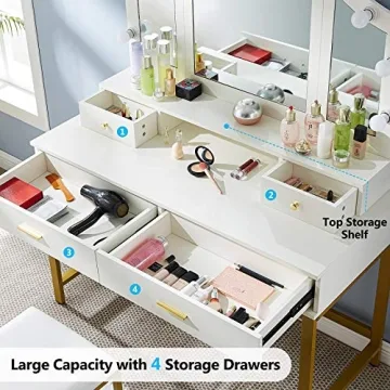 Tribesigns 47" Large Vanity Set with Lighted Mirror