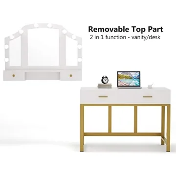 Tribesigns 47" Large Vanity Set with Lighted Mirror