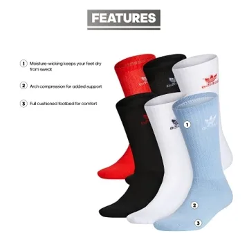 Adidas Originals Trefoil 6-Pack Crew Socks Comfort Style