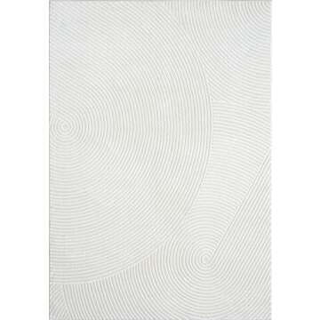 Abani Cream Area Rug for Living Room, Bedroom - Zen Reiki Pattern- 4 x 6 -Durable & Easy to Clean