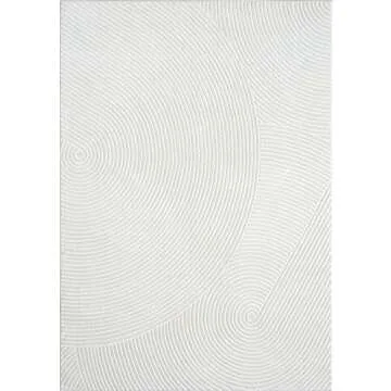 Abani Cream Area Rug for Living Room, Bedroom - Zen Reiki Pattern- 4 x 6 -Durable & Easy to Clean