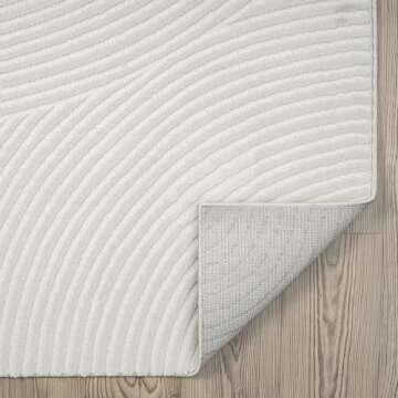 Abani Cream Area Rug for Living Room, Bedroom - Zen Reiki Pattern- 4 x 6 -Durable & Easy to Clean