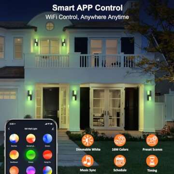 XMCOSY+ 1400LM Smart Outdoor Wall Lights for Home