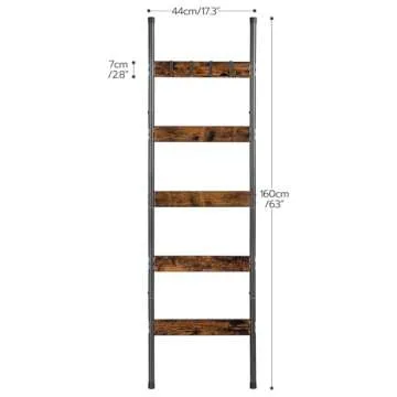 Stylish HOOBRO Blanket Ladder, 5-Tier Towel Rack