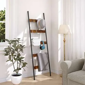 Stylish HOOBRO Blanket Ladder, 5-Tier Towel Rack
