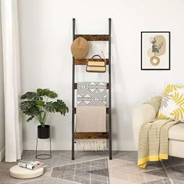 Stylish HOOBRO Blanket Ladder, 5-Tier Towel Rack