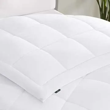 Serta ComfortSure Down Alternative Comforter, Soft Box Stitched Duvet Insert, Quilted California King Comforter with 4 Corner Tabs, All Season Bedding, White