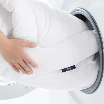 Serta ComfortSure Down Alternative Comforter, Soft Box Stitched Duvet Insert, Quilted California King Comforter with 4 Corner Tabs, All Season Bedding, White