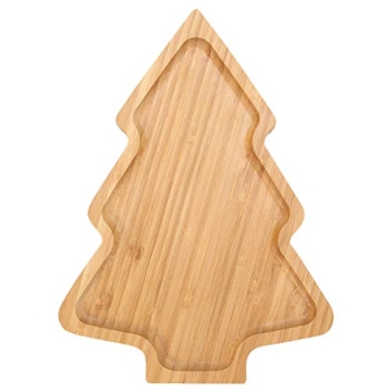 PRETYZOOM Christmas Tree Shaped Wooden Serving Tray