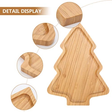 PRETYZOOM Christmas Tree Shaped Wooden Serving Tray