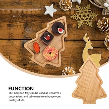 PRETYZOOM Christmas Tree Shaped Wooden Serving Tray