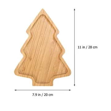 PRETYZOOM Christmas Tree Shaped Wooden Serving Tray