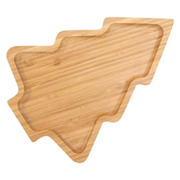 PRETYZOOM Christmas Tree Shaped Wooden Serving Tray
