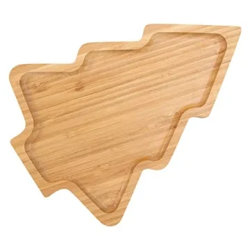 PRETYZOOM Christmas Tree Shaped Wooden Serving Tray